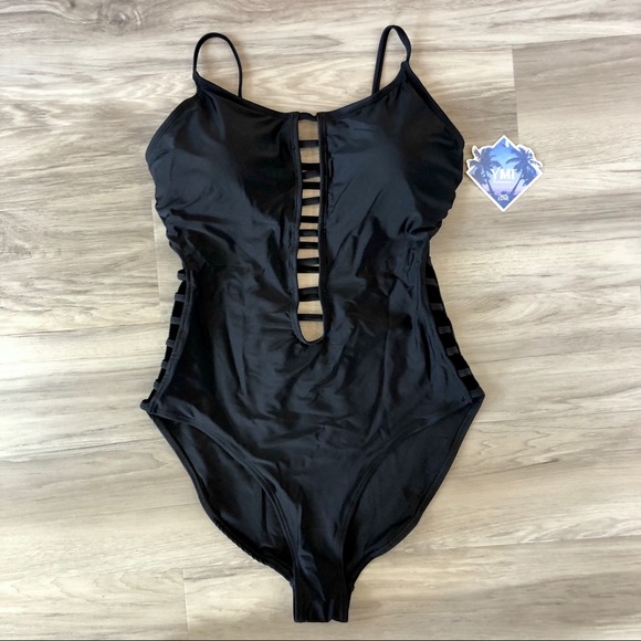 YMI Other - YMI One Piece Laser Cut Black Cutout Swim Suit